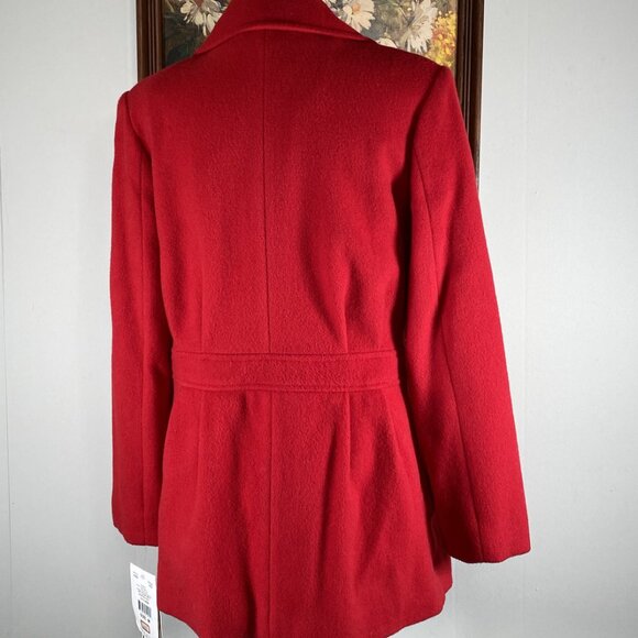Mario De Pinto Wool Blend Coat Full Zip Women's Medium Red NWT USA - Picture 3 of 15
